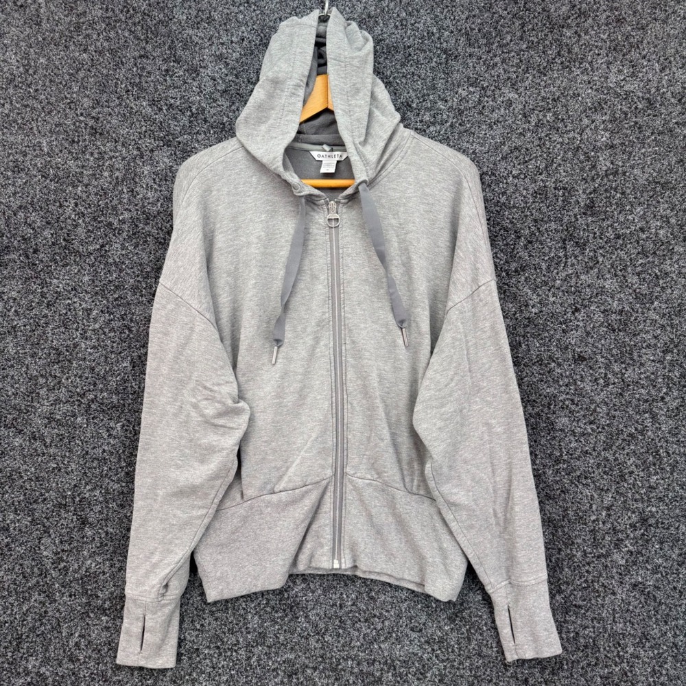 Athleta Balance Sweatshirt Full Zip Hoodie Gray Tencel Blend Medium